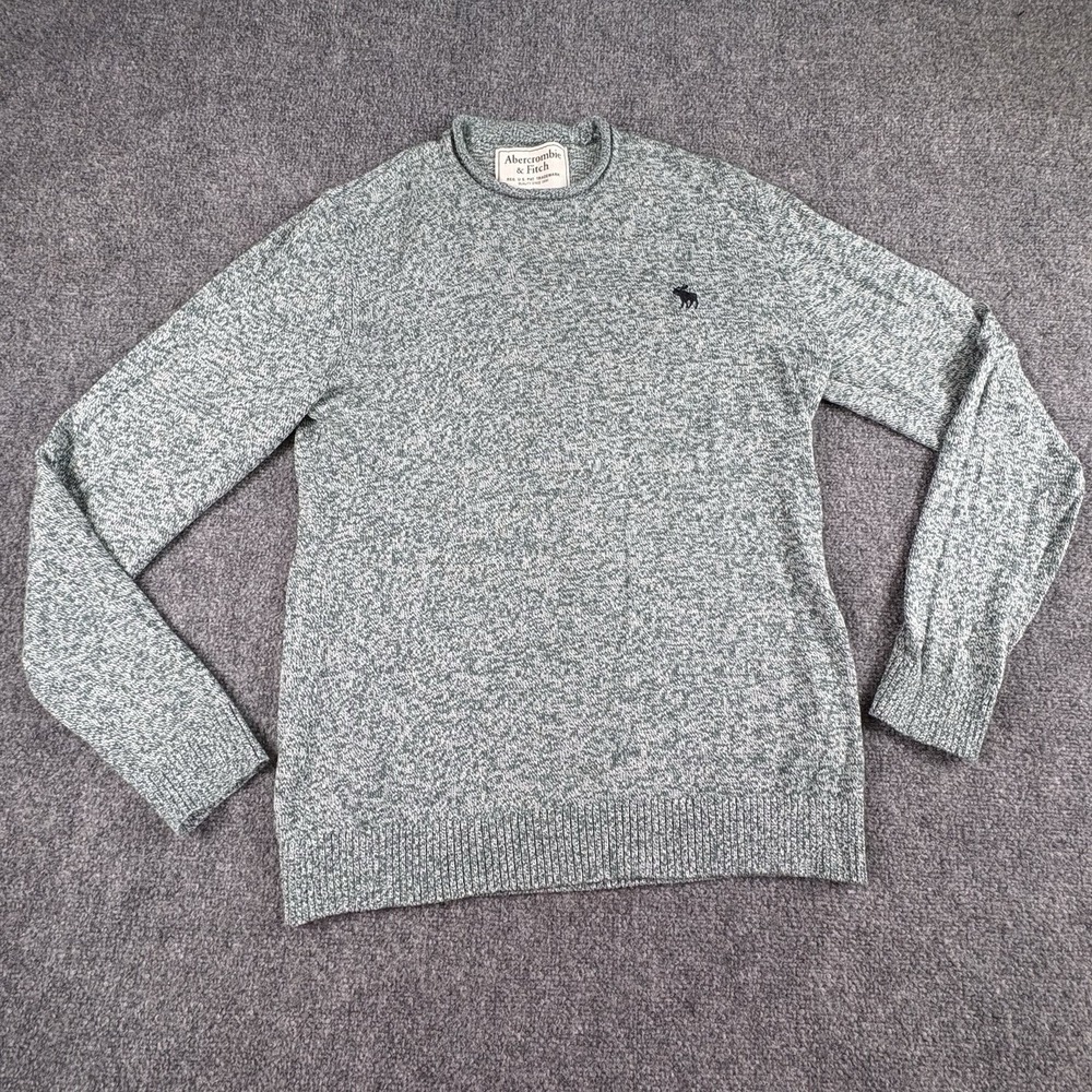 Abercrombie & Fitch Sweater Men's L Green Marled Preppy Ivy Academic Coastal